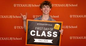 New Freshmen LBJ School Student Liam Demory First Day