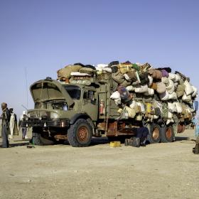 Image of heavy loaded truck