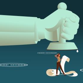 security clearance stamp over a person