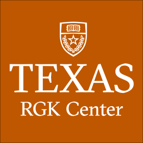 White RGK Center logo on orange background