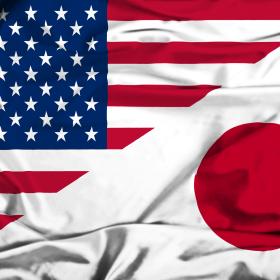 Image shows the flags of the U.S. and Japan.