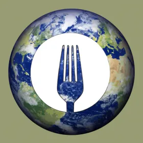 Food insecurity fork and globe image 1x1