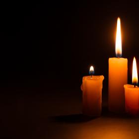 Candles with black backdrop