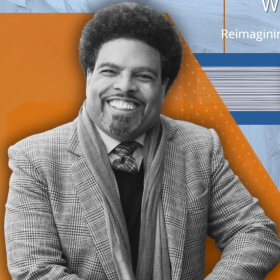 Photo of Darrick Hamilton, black and white
