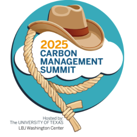 Cowboy Hat on text bubble that reads "2025 Carbon Management Summit "