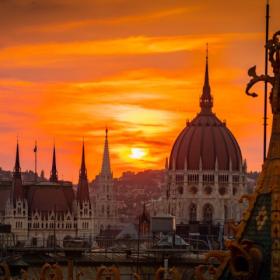 Image of eastern Europe at sunset