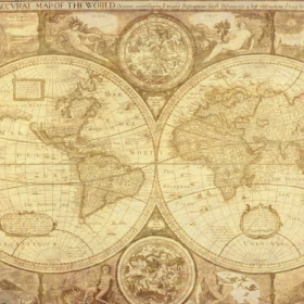 Old time map of the world
