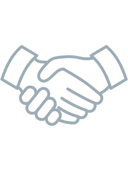 grey outline of handshake