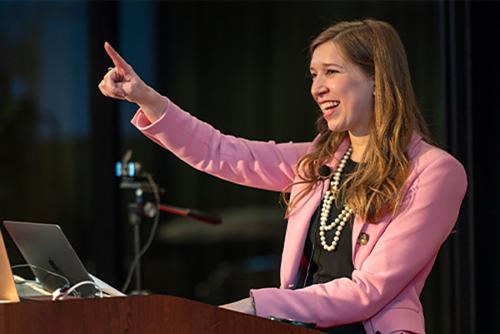 Amy Kroll speaks at Women's Campaign School event