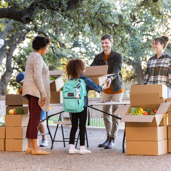 Food drive with LBJ folks giving back.
