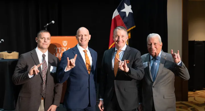 Marty Luby, JR DeShazo, Jay Hartzell and Robert Estrada at the LBJ School/BDA Conference Marty Luby, JR DeShazo, Jay Hartzell and Robert Estrada at the LBJ School/BDA Conference