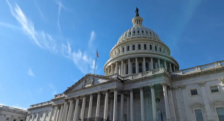 The U.S. Capitol in Washington, D.C. on a bright afternoon.