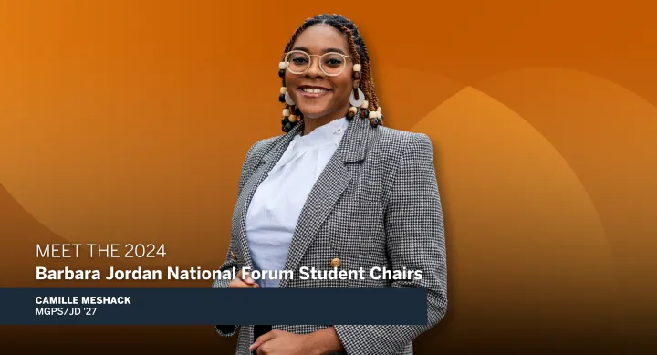 Camille Meshack, 2024 Barbara Jordan National Forum student-chair.