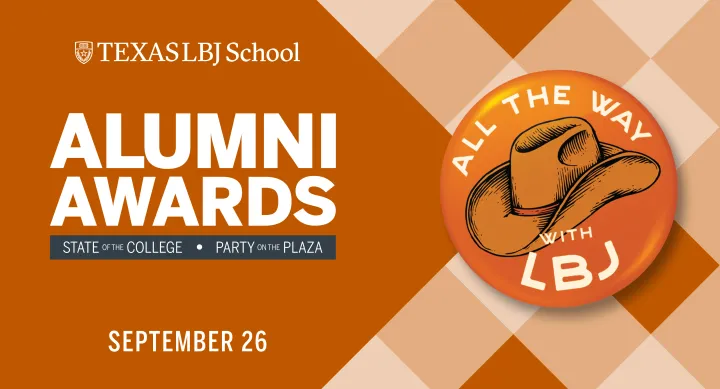 Alumni Awards graphic featuring a hat