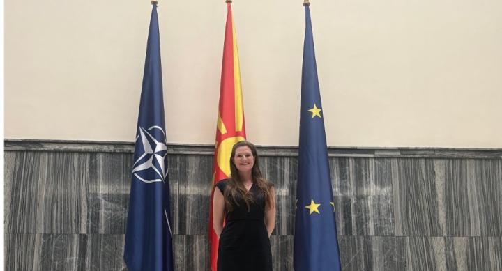 LBJ student, Emma Niewald, interning abroad in North Macedonia