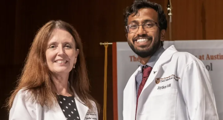 Incoming LBJ student, Jayaker Kolli, at UT Dell Med