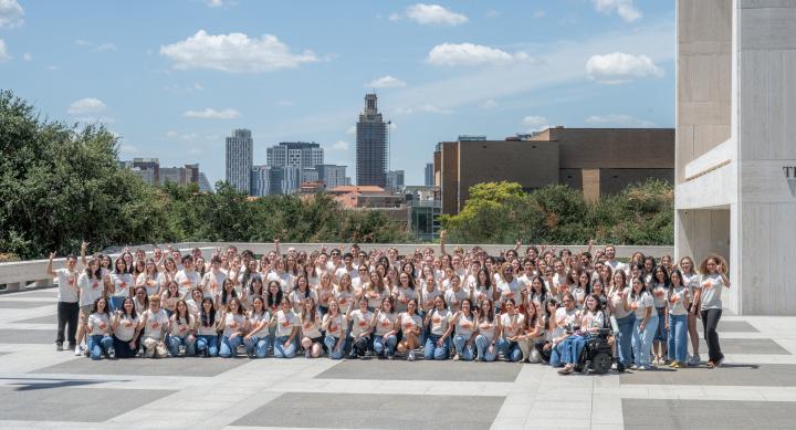LBJ School Graduate students at orientation