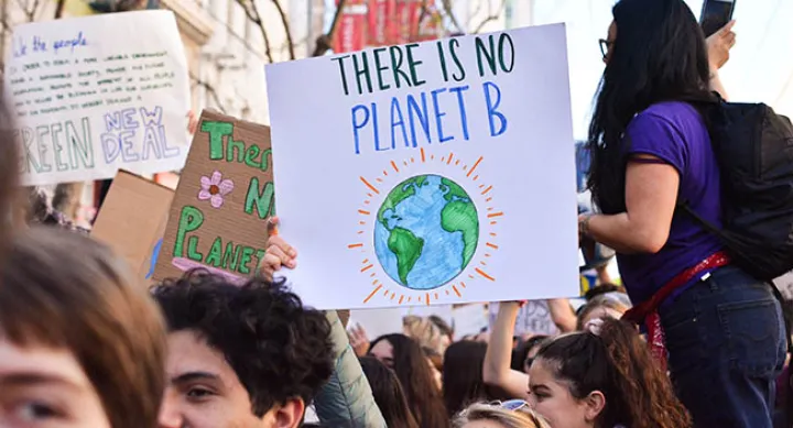 Photo of a climate change protest — credit: Bob Blob, Unsplash Photo of a climate change protest — credit: Bob Blob, Unsplash