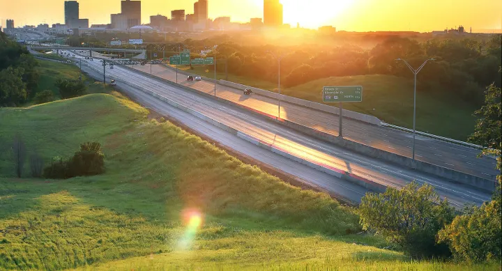 Highway in Fort Worth at sunset — credit Michae lFallon, Unsplash Highway in Fort Worth at sunset — credit Michae lFallon, Unsplash