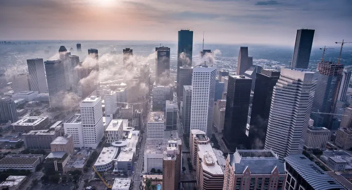 Aerial view of downtown Houston — credit Vlad Busuioc, Unsplash Aerial view of downtown Houston — credit Vlad Busuioc, Unsplash